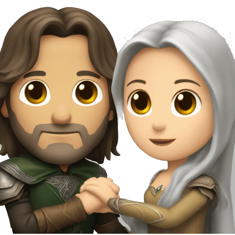 Aragorn holding hands with Arwen emoji