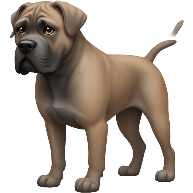 An orange-colored Cane Corso wearing a bathing suit. emoji