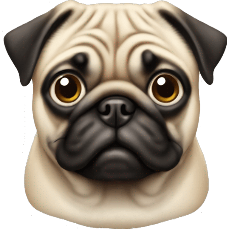 Realistic pug face emoji