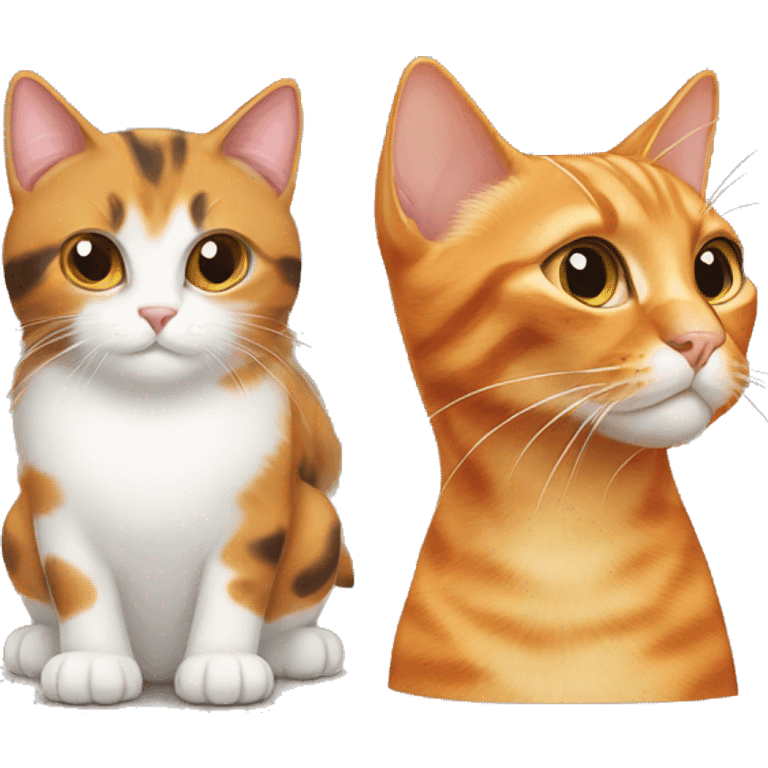 orange cat and tortiseshell cat emoji