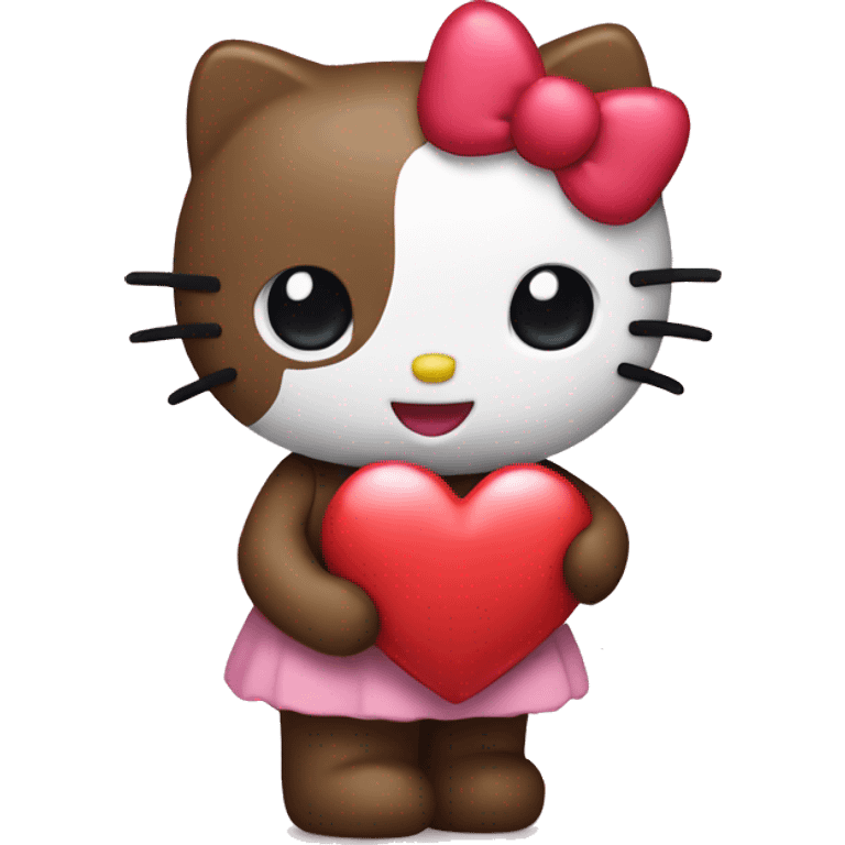 hello kitty holding a heart emoji