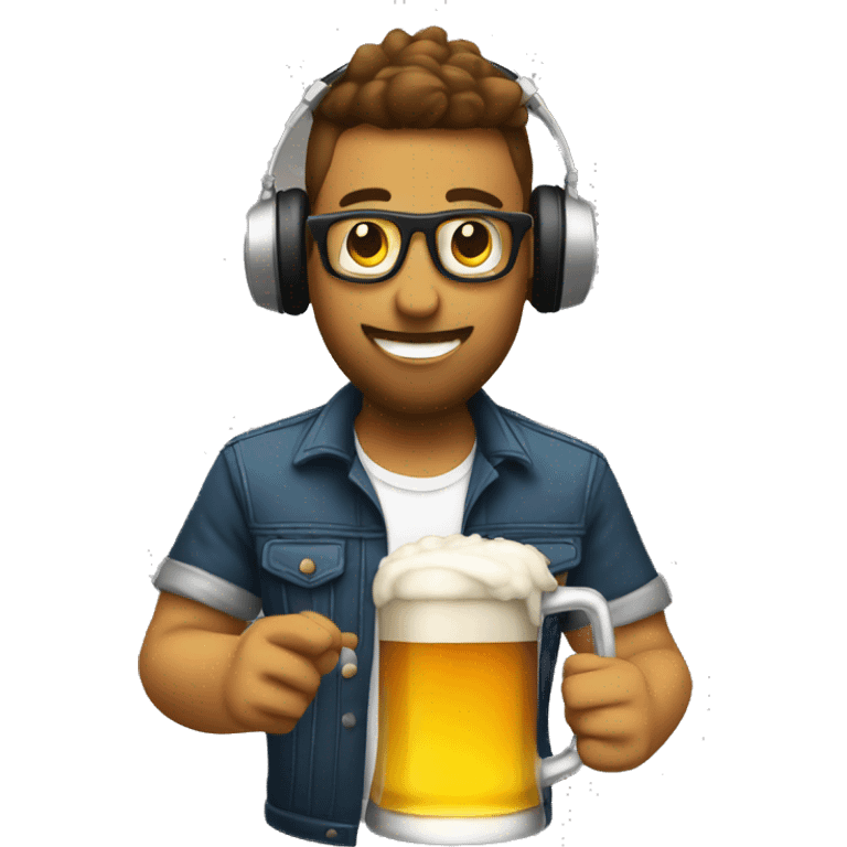 BEER DJING WITH CONTROLLER emoji