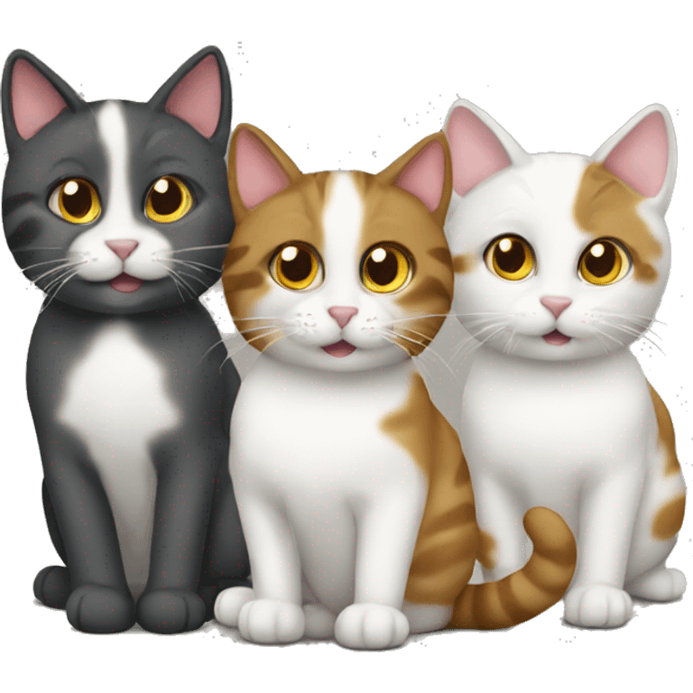 Three cats  emoji