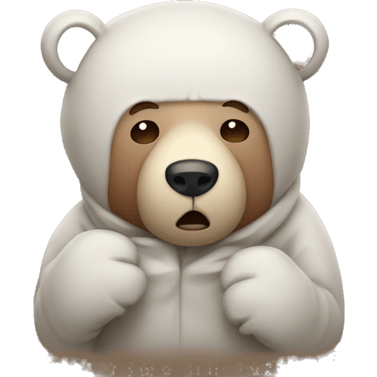 Bear having  a cold emoji