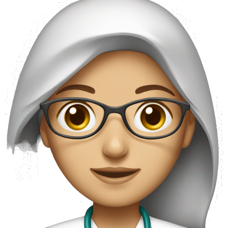 Iranian female doctor wearing a stethoscope emoji