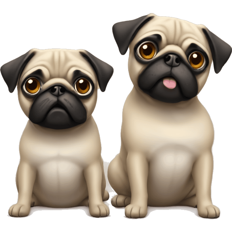 Two pugs emoji