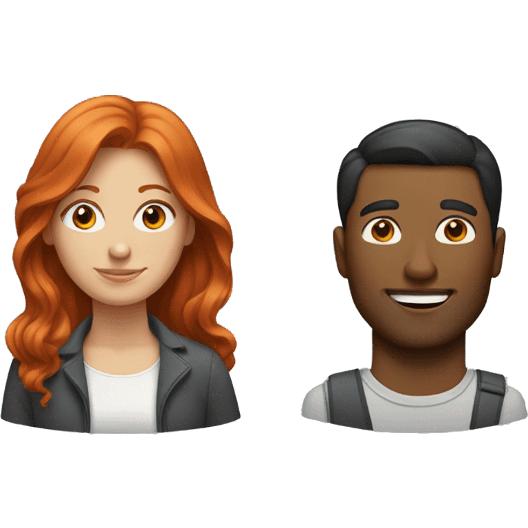 Redheaded woman with man emoji