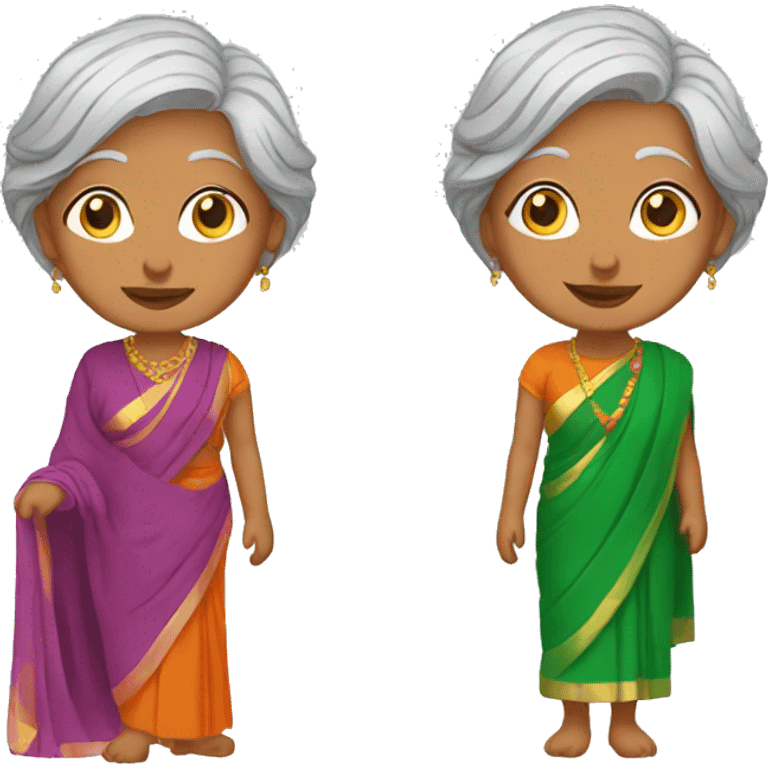 grandmother in saree emoji