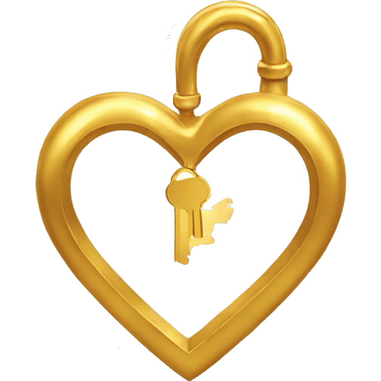 Golden heart with key  emoji