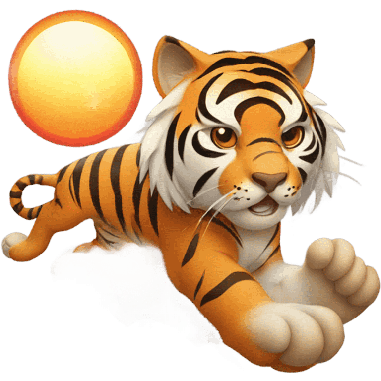 Tiger with rising sun emoji