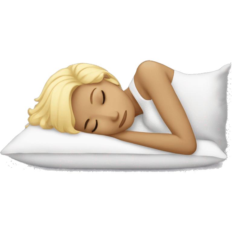 blonde girl sleeping on pillow emoji