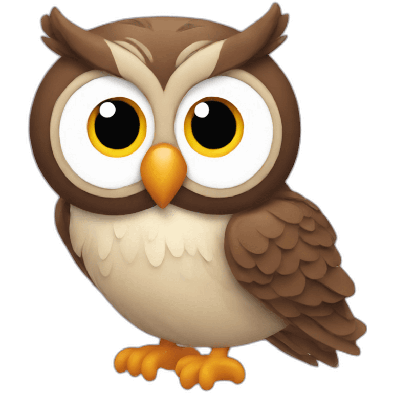 a goofy owl emoji