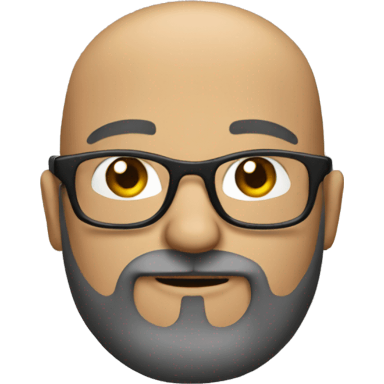 Balding man with beard and glasses emoji