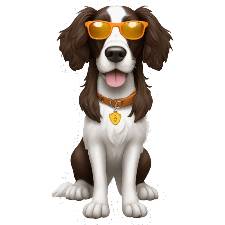 Springer spaniel wearing sunglasses emoji