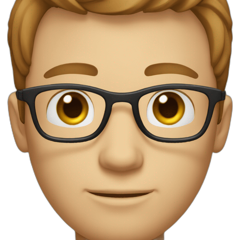 man with glasses and blue eyes and brown hair emoji