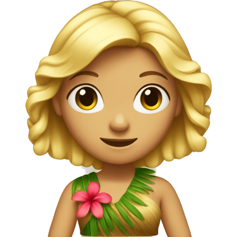 blonde hawaiian hula girl emoji