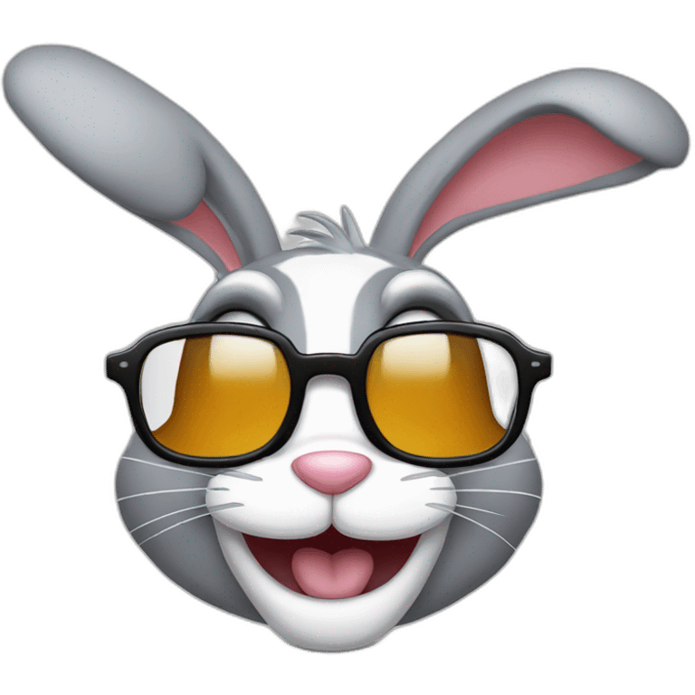 Bugs Bunny con lentes y sonriendo  emoji