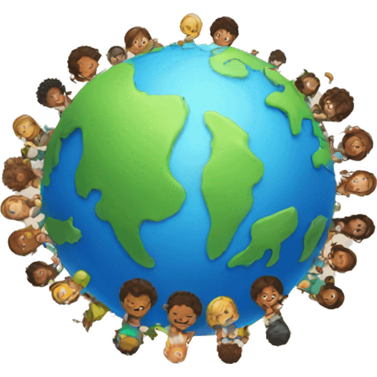 earth and kids emoji