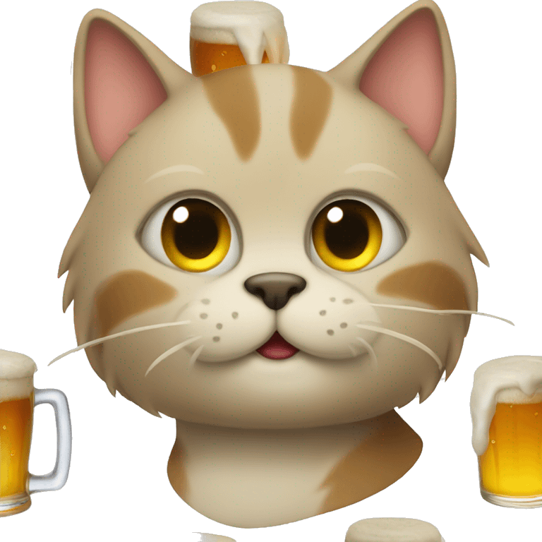 Cat with beer emoji