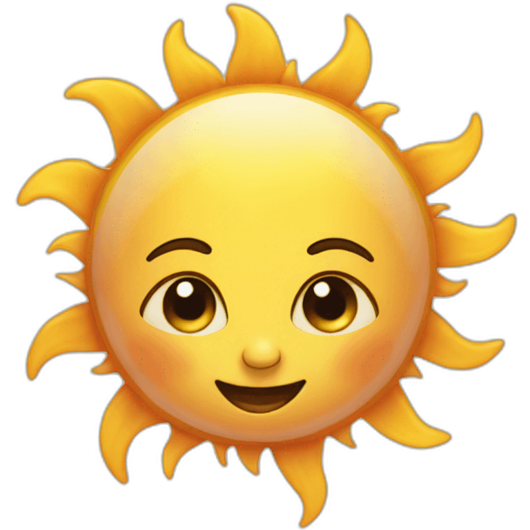 The sun with the face of a baby emoji