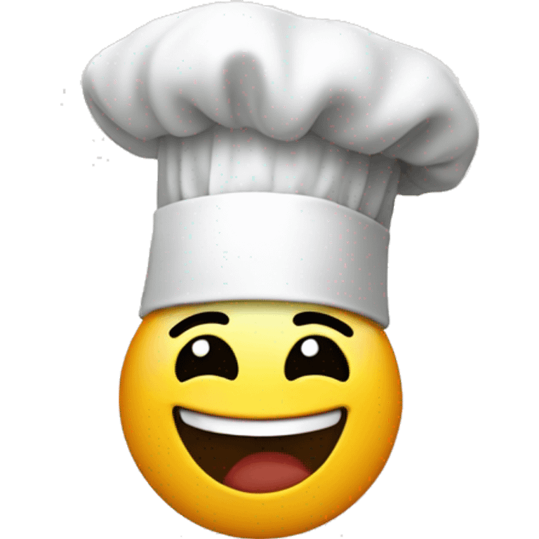 Generate an emoji face, with a chef's hat. Very friendly and happy. emoji