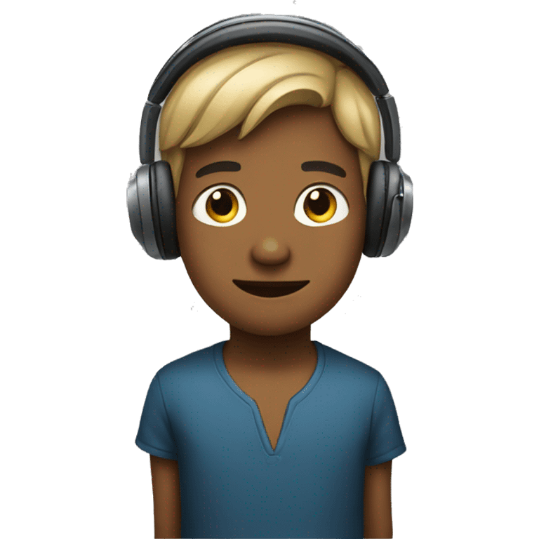 A boy with headphone emoji