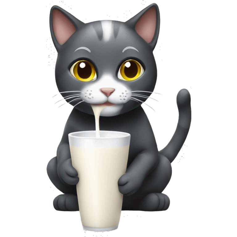 A cat drinking a cup of milk emoji