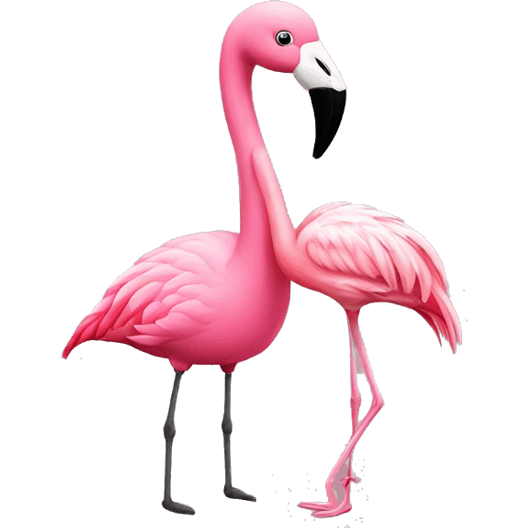 Flamingo with a baby flamingo  emoji