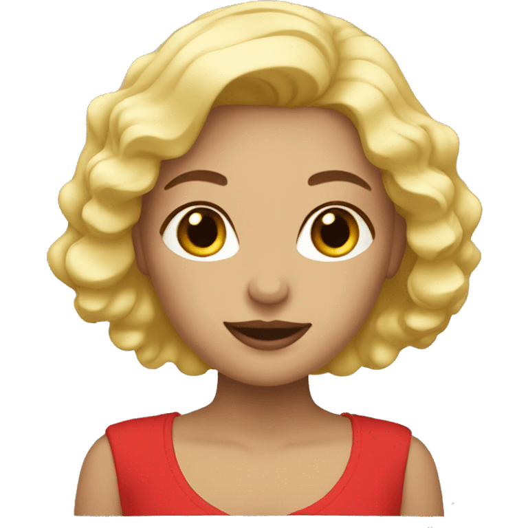 Blonde girl with red nails emoji