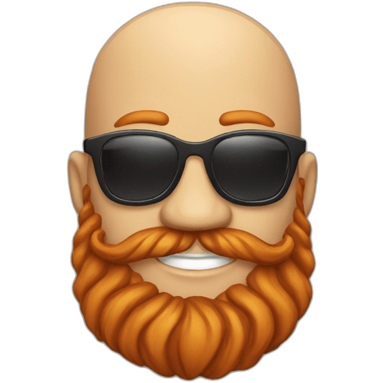 smiling rocking bald red beard men with sun glasses emoji