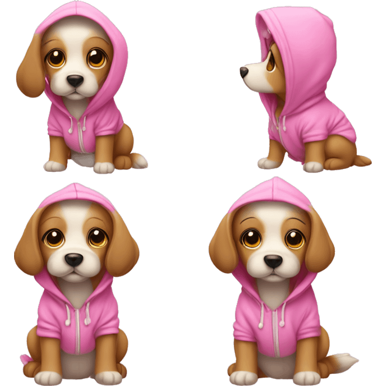 Cute dog with pink hoodie ￼ emoji