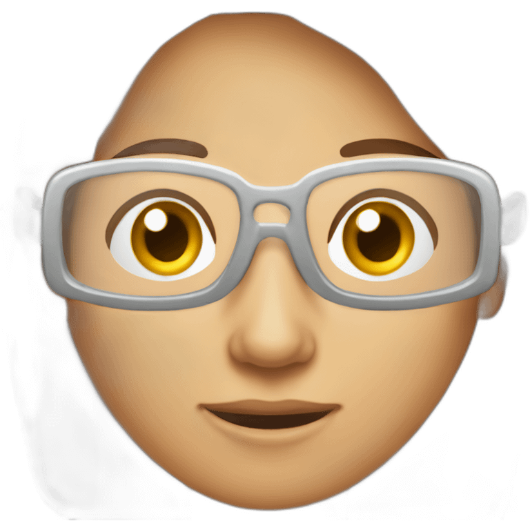 médica ruiva usando jaleco e óculos emoji