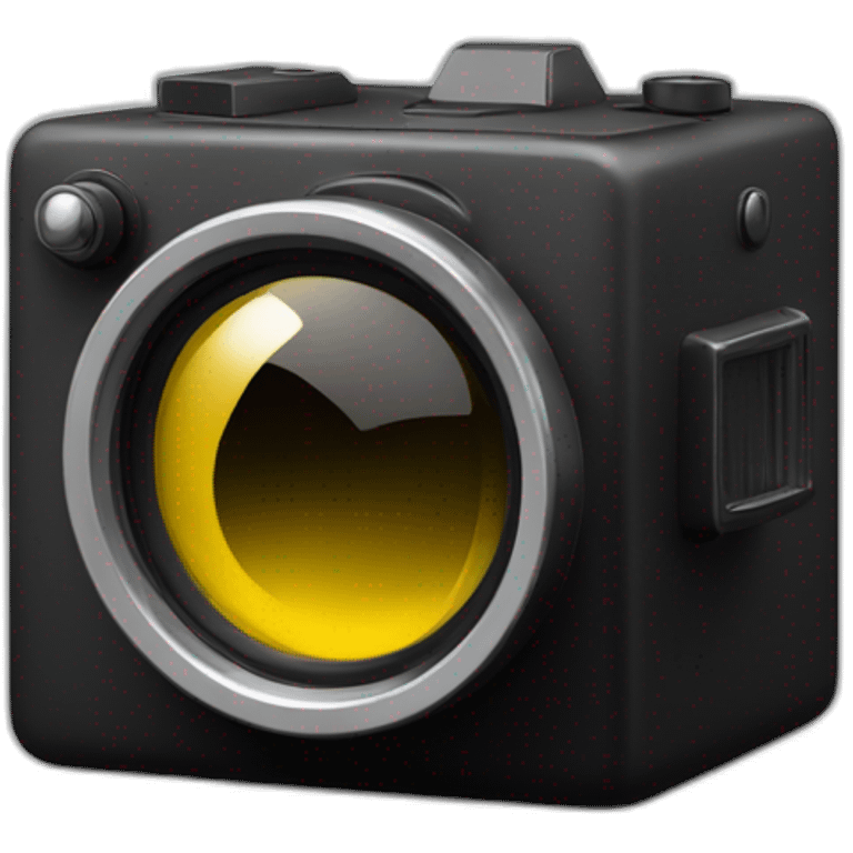 camera noir dans un cube emoji