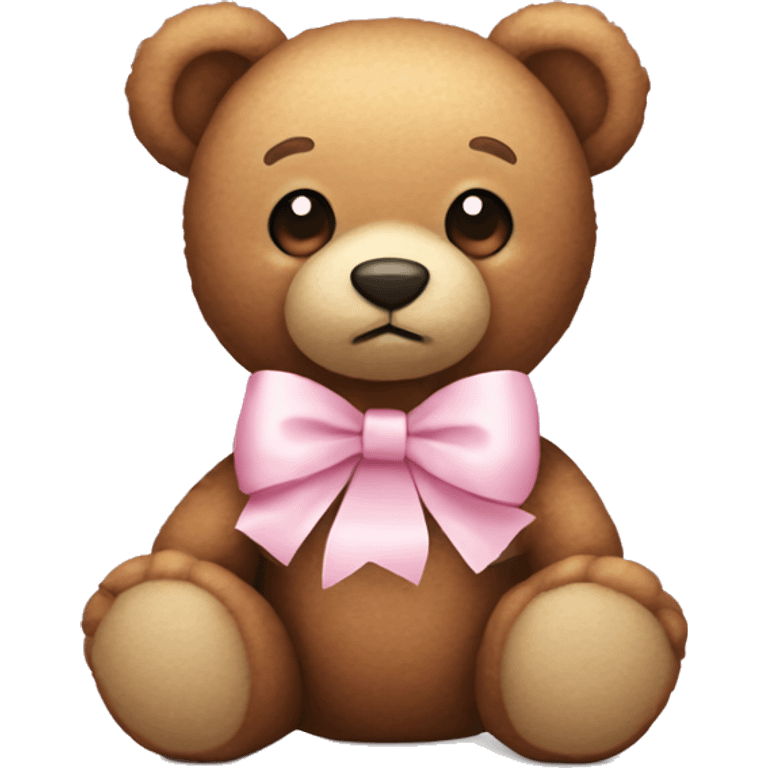 Teddy bear with light pink bow  emoji