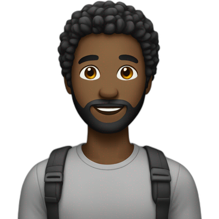 black human with beard emoji