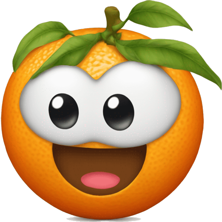 Orange with cute face emoji