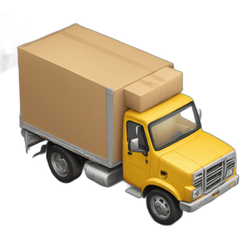 truck delivery with parcels emoji