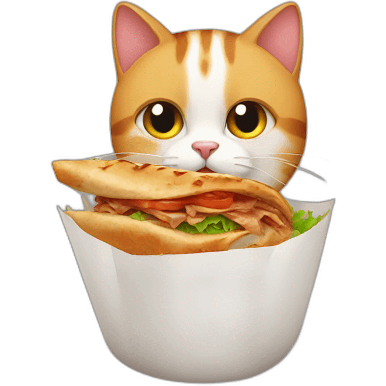 cat with doner emoji