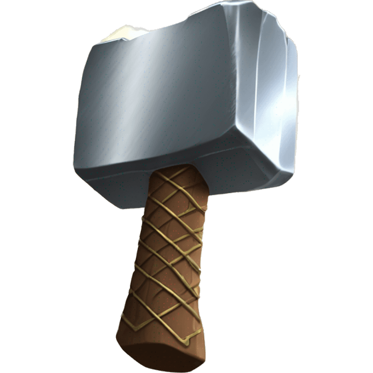 thor hammer with llighting strike but the lightning and the hammer should be golden and glow with a white effect emoji