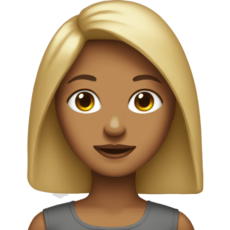 Tan skin girl with blonde wolfcut emoji