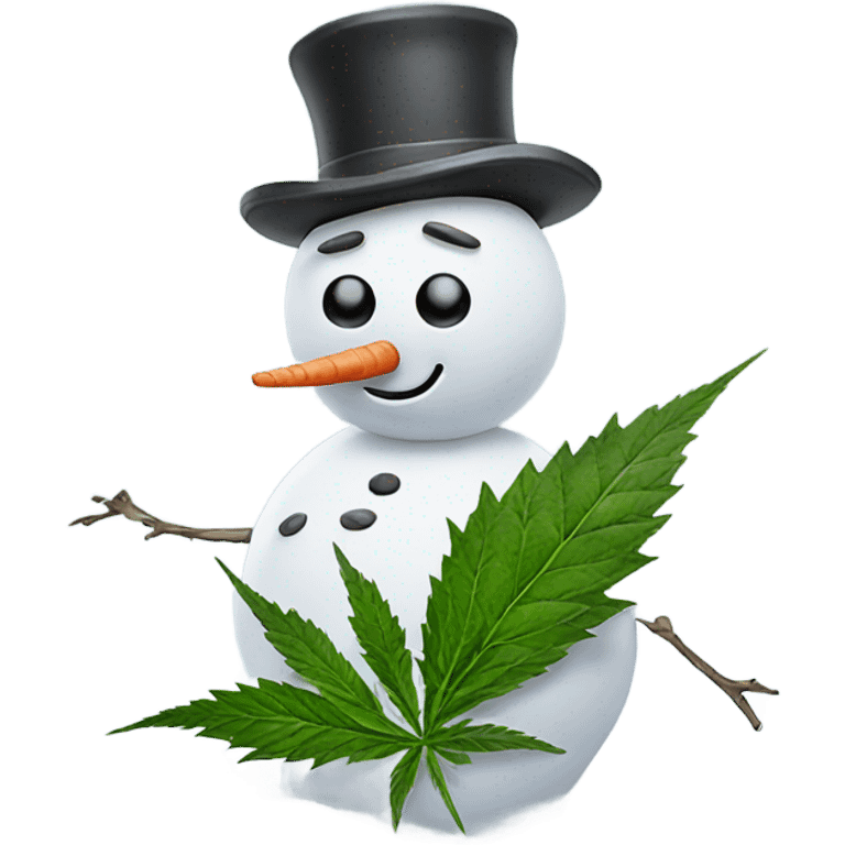 Snowman with weed emoji