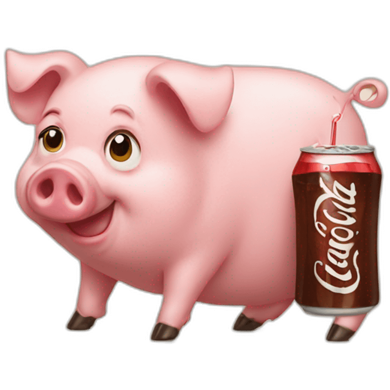 Pig with cola emoji