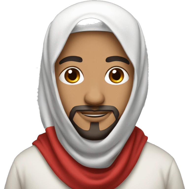 Arabic man with red and white hijab emoji