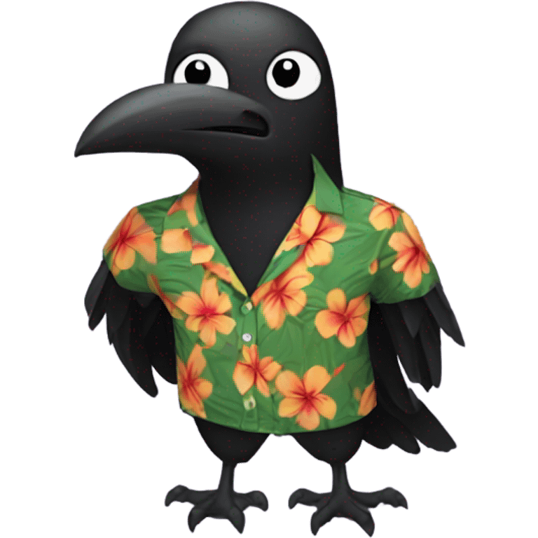 A crow in a Hawaiian shirt  emoji