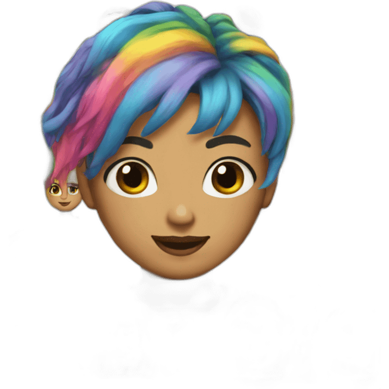 Rainbow hair emoji