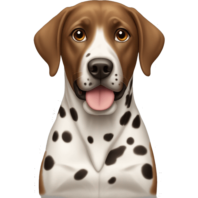 brown labrador with dalmatian  emoji