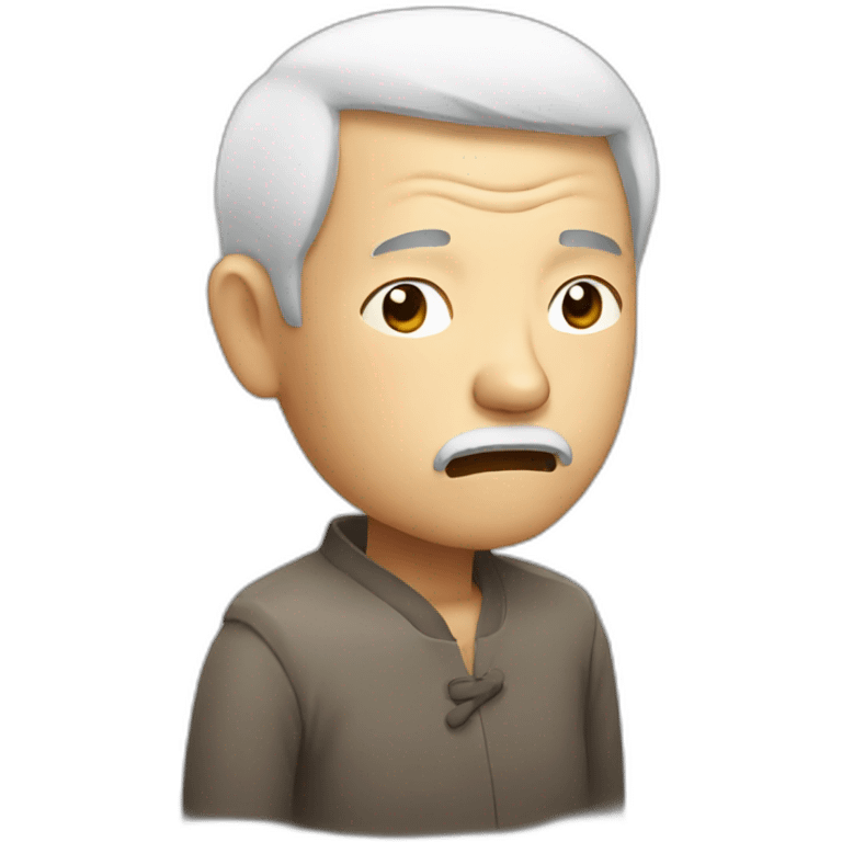 Chinese old guy very sleepy emoji