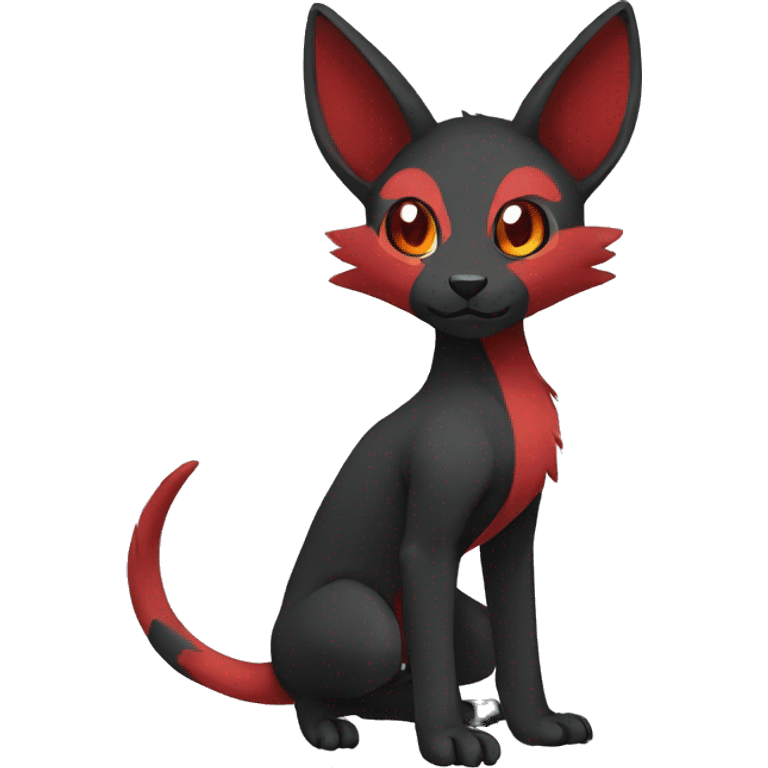 cool black red animal hybrid Fakemon full body emoji