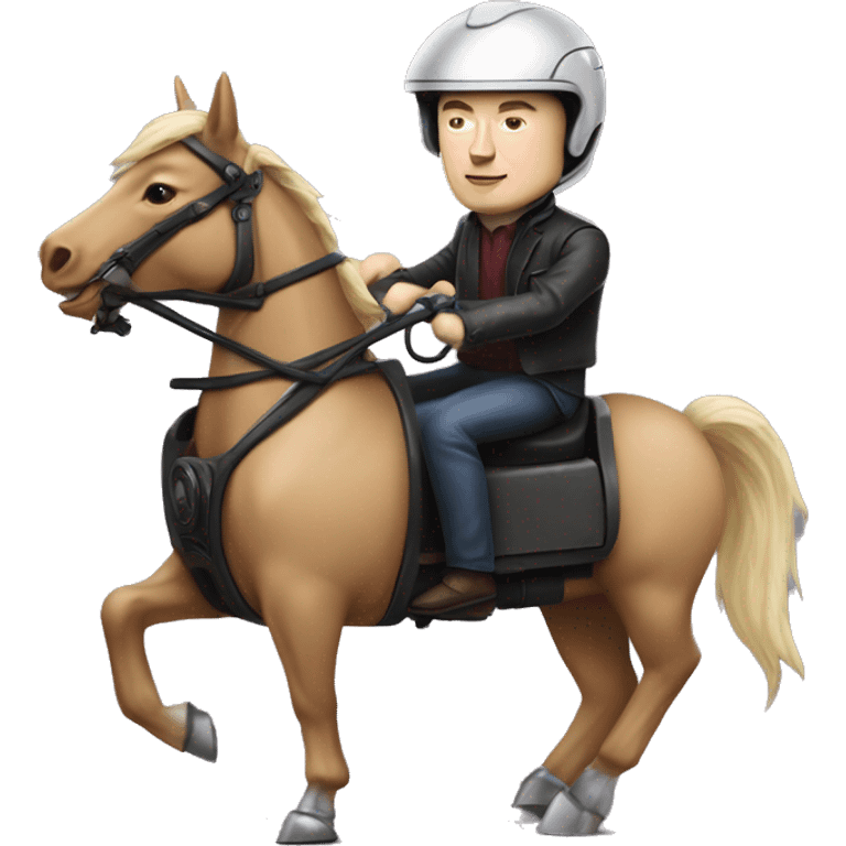 ELON MUSK RIDING A ROBOT TESLA HORSE IN TORONTO  emoji