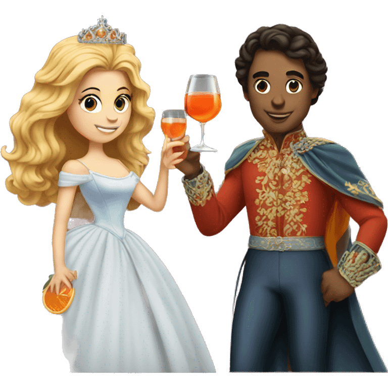 prince and princess drinking aperol emoji